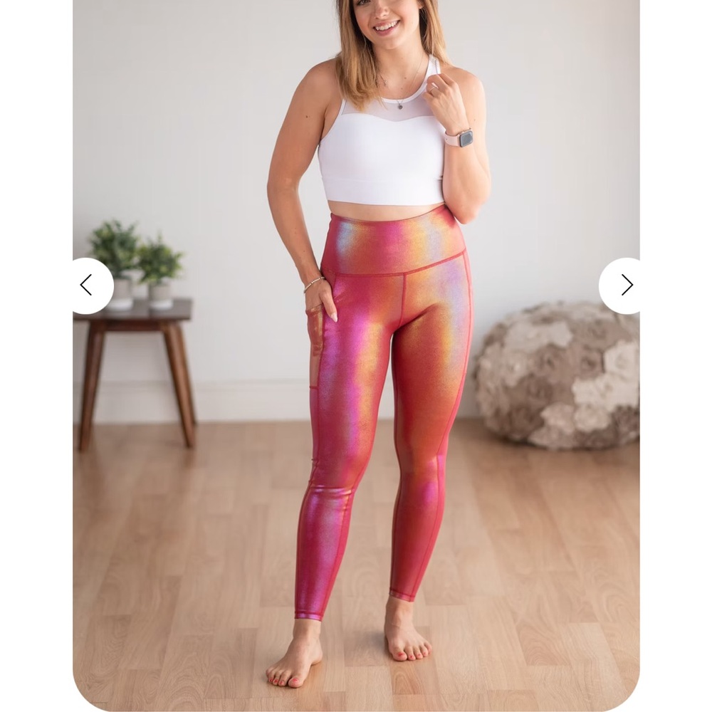 Pink-Orange Ombre Pocket Leggings NWOT never worn